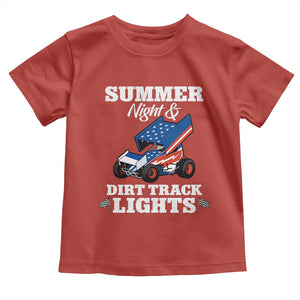 Sprint Car Racing Toddler T Shirt Summer Nights And Dirt Track Lights TS14 Red Print Your Wear