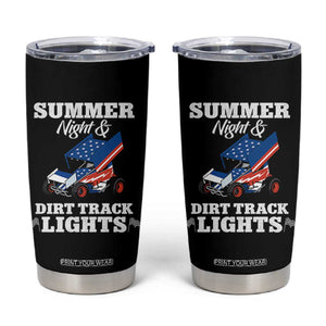 Sprint Car Racing Tumbler Cup Summer Nights And Dirt Track Lights TS14 Black Print Your Wear