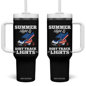 Sprint Car Racing Tumbler With Handle Summer Nights And Dirt Track Lights TS14 One Size: 40 oz Black Print Your Wear