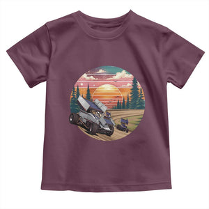 Sprint Car Dirt Track Racing Sunset Motorsports Toddler T Shirt TS14 Maroon Print Your Wear