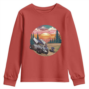 Sprint Car Dirt Track Racing Sunset Motorsports Youth Sweatshirt TS14 Red Print Your Wear