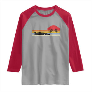 Racing Car Retro Style Vintage Raglan Shirt TS14 Sport Gray Red Print Your Wear