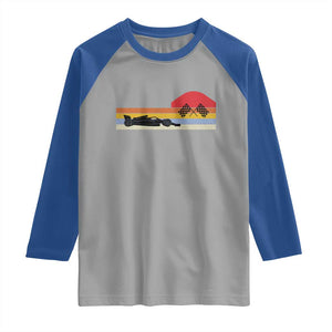 Racing Car Retro Style Vintage Raglan Shirt TS14 Sport Gray Royal Print Your Wear