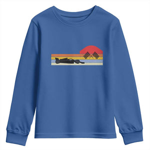 Racing Car Retro Style Vintage Youth Sweatshirt TS14 Royal Blue Print Your Wear