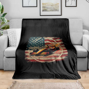 Racing Car Throw Blanket Patriotic American Flag Race TS14 Print Your Wear