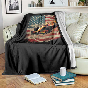 Racing Car Throw Blanket Patriotic American Flag Race TS14 Print Your Wear