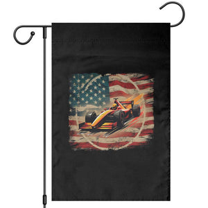 Racing Car Garden Flag Patriotic American Flag Race TS14 Black Print Your Wear