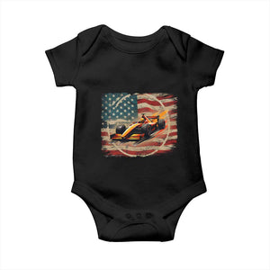 Racing Car Baby Onesie Patriotic American Flag Race TS14 Black Print Your Wear