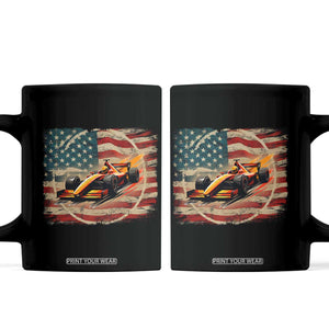 Racing Car Coffee Mug Patriotic American Flag Race TS14 Black Print Your Wear