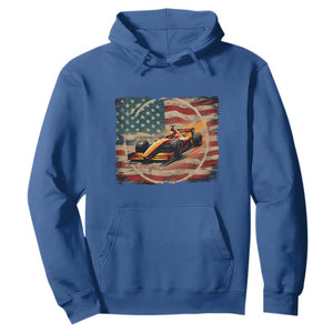 Racing Car Hoodie Patriotic American Flag Race TS14 Royal Blue Print Your Wear