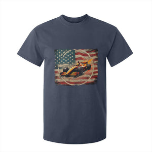 Racing Car T Shirt For Kid Patriotic American Flag Race TS14 Navy Print Your Wear