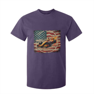 Racing Car T Shirt For Kid Patriotic American Flag Race TS14 Purple Print Your Wear