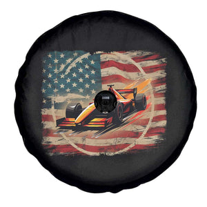 Racing Car Spare Tire Cover Patriotic American Flag Race TS14 Print Your Wear