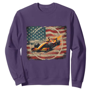 Racing Car Sweatshirt Patriotic American Flag Race TS14 Purple Print Your Wear