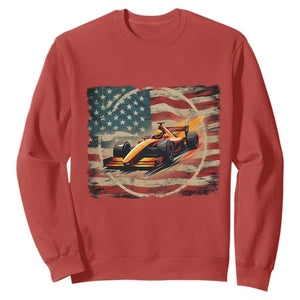 Racing Car Sweatshirt Patriotic American Flag Race TS14 Red Print Your Wear