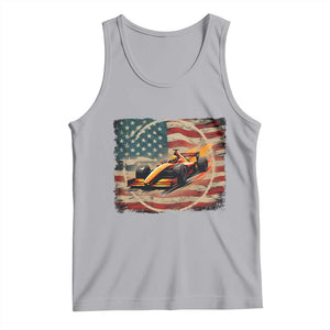 Racing Car Tank Top Patriotic American Flag Race TS14 Athletic Heather Print Your Wear