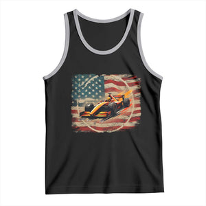 Racing Car Tank Top Patriotic American Flag Race TS14 Black Athletic Heather Print Your Wear
