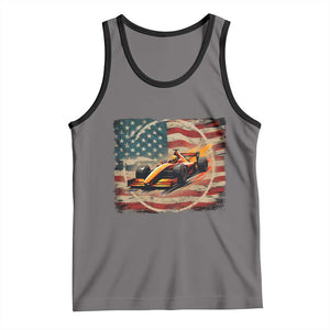 Racing Car Tank Top Patriotic American Flag Race TS14 Deep Heather Black Print Your Wear