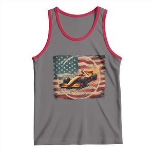 Racing Car Tank Top Patriotic American Flag Race TS14 Deep Heather Red Print Your Wear
