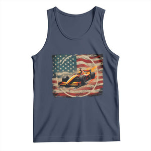 Racing Car Tank Top Patriotic American Flag Race TS14 Navy Print Your Wear