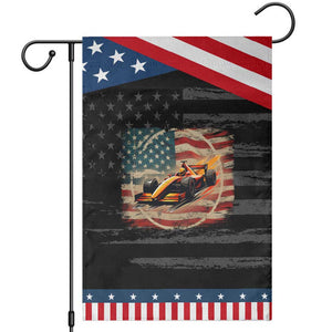 Racing Car Garden Flag Patriotic American Flag Race TS14 Distressed Black Blue Print Your Wear