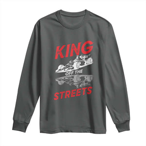 Racing Car Long Sleeve Shirt King Of The Streets TS14 Dark Heather Print Your Wear