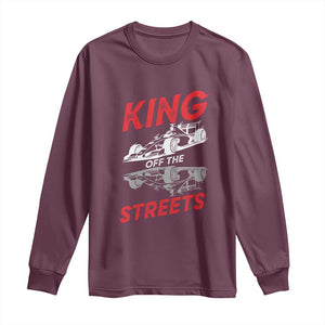 Racing Car Long Sleeve Shirt King Of The Streets TS14 Maroon Print Your Wear