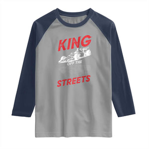 Racing Car Raglan Shirt King Of The Streets TS14 Sport Gray Navy Print Your Wear