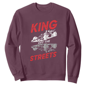 Racing Car Sweatshirt King Of The Streets TS14 Maroon Print Your Wear