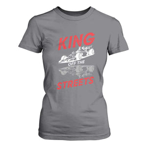 Racing Car T Shirt For Women King Of The Streets TS14 Charcoal Print Your Wear