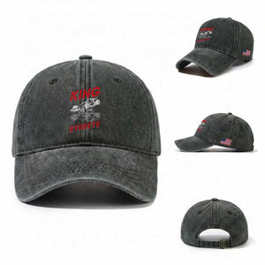 Racing Car Washed Cotton Baseball Cap King Of The Streets TS14 Washed Cap Universal Fit Dark Green Print Your Wear