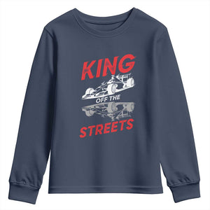 Racing Car Youth Sweatshirt King Of The Streets TS14 Navy Print Your Wear