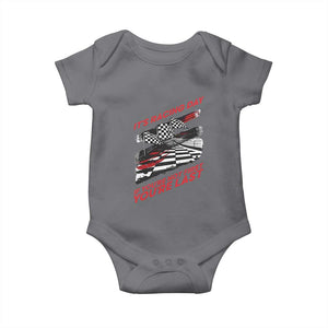Funny Racing Car Flag Baby Onesie It Is Racing Day TS14 Charcoal Print Your Wear