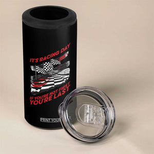Funny Racing Car Flag 4 in 1 Can Cooler Tumbler It Is Racing Day TS14 Print Your Wear