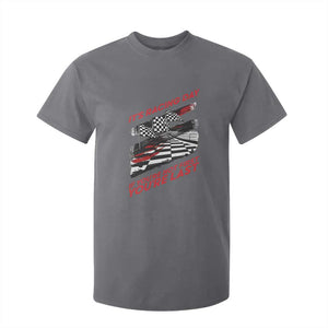 Funny Racing Car Flag T Shirt For Kid It Is Racing Day TS14 Charcoal Print Your Wear