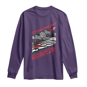 Funny Racing Car Flag Long Sleeve Shirt It Is Racing Day TS14 Purple Print Your Wear