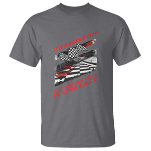 Funny Racing Car Flag T Shirt It Is Racing Day TS14 Charcoal Print Your Wear