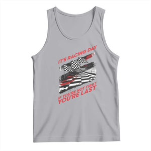 Funny Racing Car Flag Tank Top It Is Racing Day TS14 Athletic Heather Print Your Wear