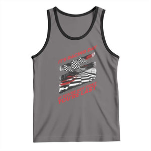 Funny Racing Car Flag Tank Top It Is Racing Day TS14 Deep Heather Black Print Your Wear