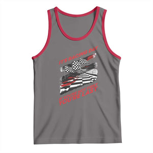 Funny Racing Car Flag Tank Top It Is Racing Day TS14 Deep Heather Red Print Your Wear