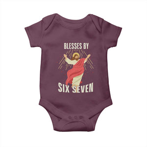 Christian 67 Meme Baby Onesie Blesses By Six Seven Funny TS14 Maroon Print Your Wear