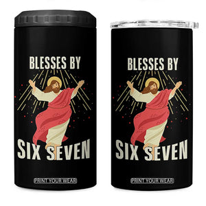 Christian 67 Meme 4 in 1 Can Cooler Tumbler Blesses By Six Seven Funny TS14 One Size: 16 oz Black Print Your Wear