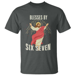 Christian 67 Meme T Shirt Blesses By Six Seven Funny TS14 Dark Heather Print Your Wear