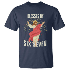 Christian 67 Meme T Shirt Blesses By Six Seven Funny TS14 Navy Print Your Wear