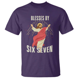 Christian 67 Meme T Shirt Blesses By Six Seven Funny TS14 Purple Print Your Wear