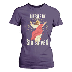 Christian 67 Meme T Shirt For Women Blesses By Six Seven Funny TS14 Purple Print Your Wear