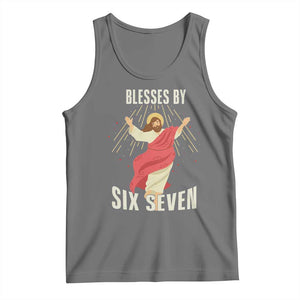 Christian 67 Meme Tank Top Blesses By Six Seven Funny TS14 Black Heather Print Your Wear