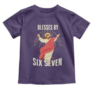 Christian 67 Meme Toddler T Shirt Blesses By Six Seven Funny TS14 Purple Print Your Wear