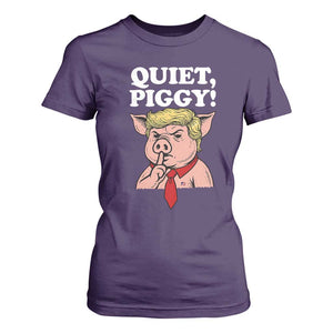 Quiet Piggy T Shirt For Women Funny Anti Trump Political Meme - Print Your Wear
