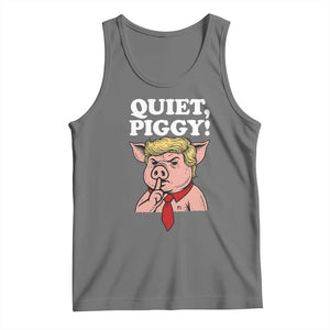 Quiet Piggy Tank Top Funny Anti Trump Political Meme TS14 Black Heather Print Your Wear